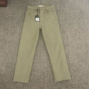 Re/Done high rise jeans, sage color, size 28, great condition.